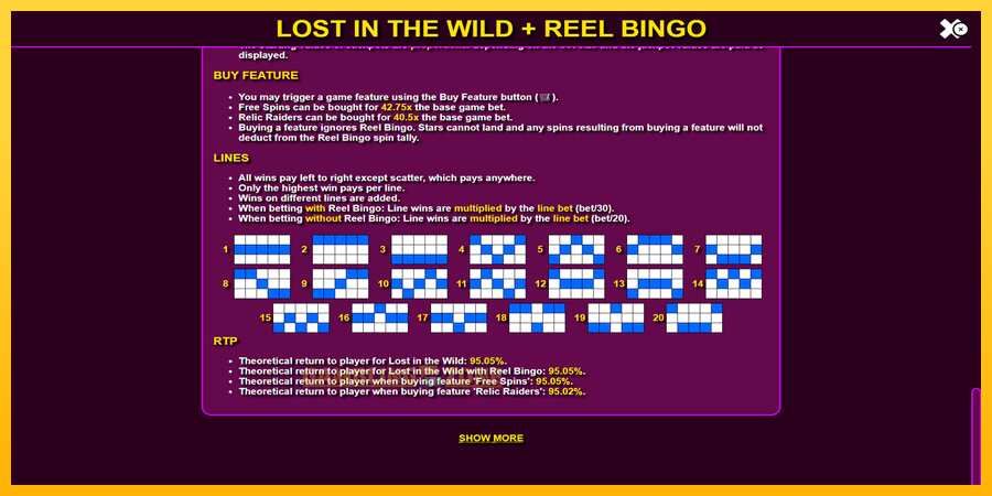 Aparaat Lost in the Wild with Reel Bingo - mäng päris raha eest, pilt 7