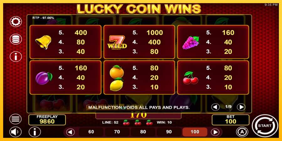 Aparaat Lucky Coin Wins - mäng päris raha eest, pilt 4