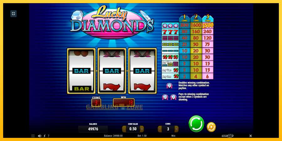 Aparaat Lucky Diamonds - mäng päris raha eest, pilt 2