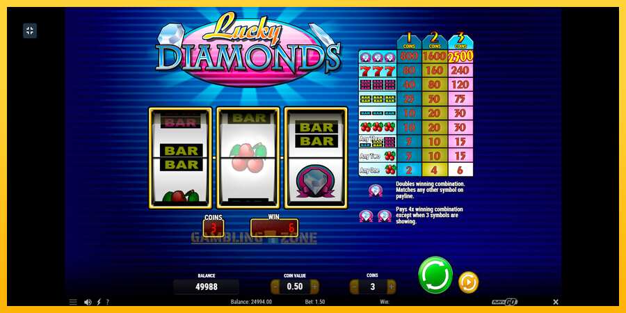 Aparaat Lucky Diamonds - mäng päris raha eest, pilt 3