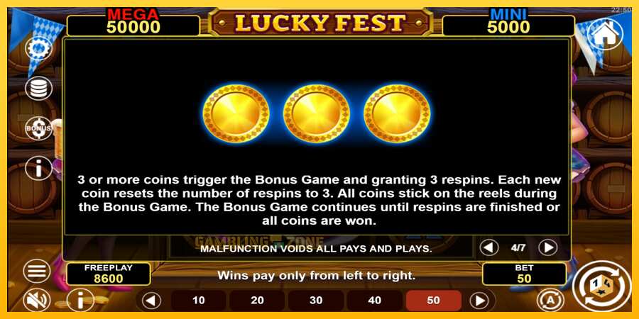 Aparaat Lucky Fest Hold & Win - mäng päris raha eest, pilt 7