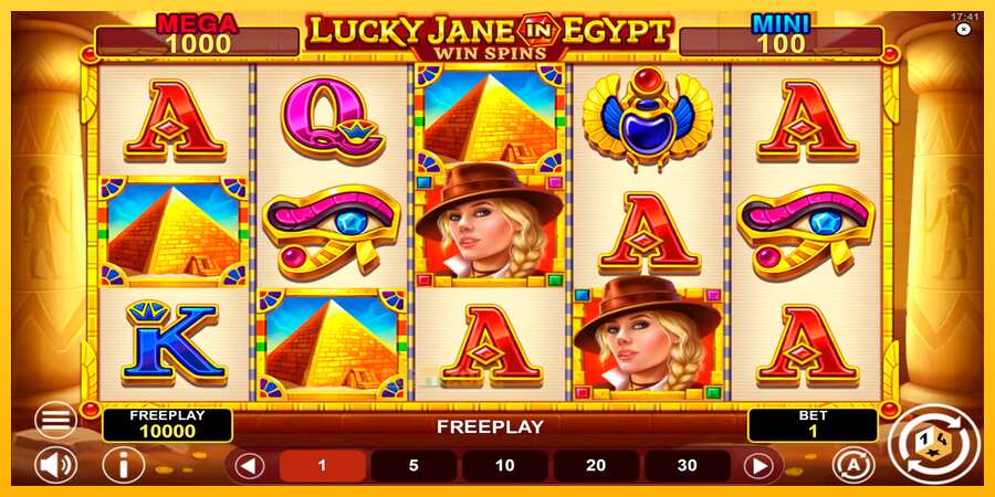 Aparaat Lucky Jane in Egypt Win Spins - mäng päris raha eest, pilt 1