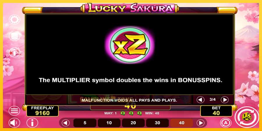 Aparaat Lucky Sakura Win Spins - mäng päris raha eest, pilt 7