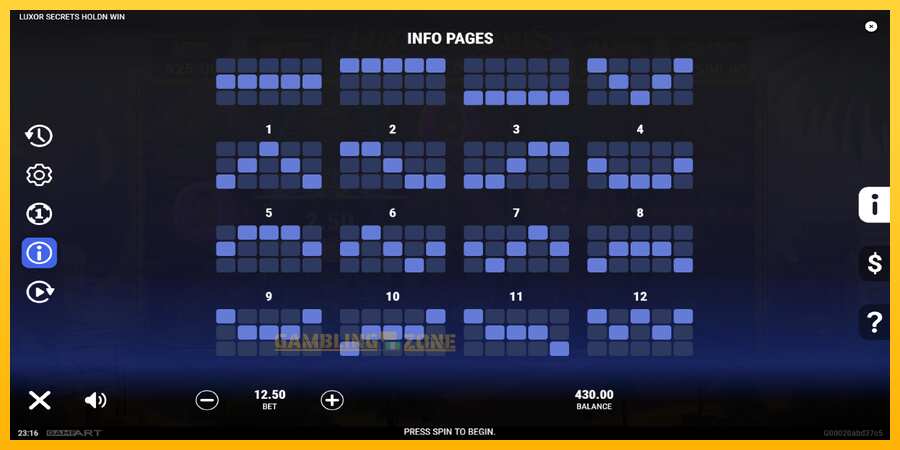 Aparaat Luxor Secrets Holdn Win - mäng päris raha eest, pilt 7