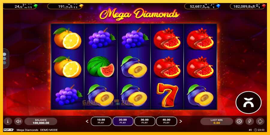 Aparaat Mega Diamonds - mäng päris raha eest, pilt 1