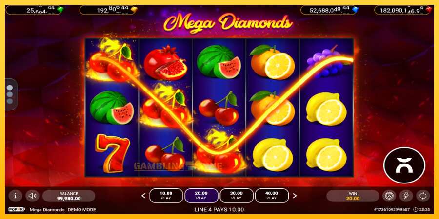 Aparaat Mega Diamonds - mäng päris raha eest, pilt 2