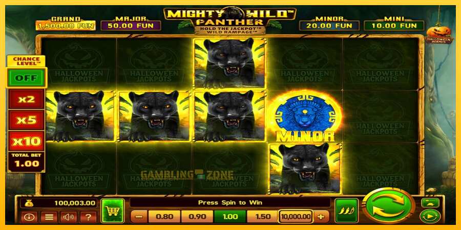 Aparaat Mighty Wild: Panther Grand Gold Edition Halloween Jackpots - mäng päris raha eest, pilt 2