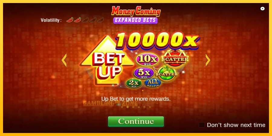 Aparaat Money Coming 2 – Expanded Bets - mäng päris raha eest, pilt 1