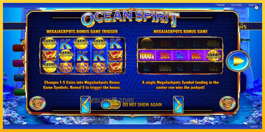 Aparaat Ocean Spirit MegaJackpots - mäng päris raha eest, pilt 2