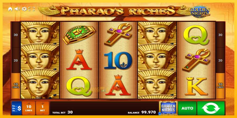 Aparaat Pharaos Riches Golden Nights - mäng päris raha eest, pilt 2