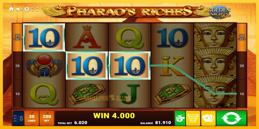 Aparaat Pharaos Riches Golden Nights - mäng päris raha eest, pilt 3