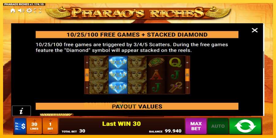 Aparaat Pharaos Riches - mäng päris raha eest, pilt 6