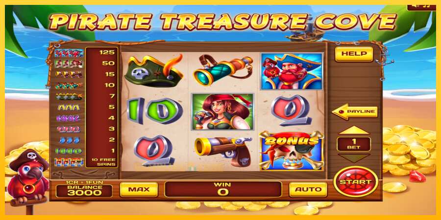 Aparaat Pirate Treasure Cove 3x3 - mäng päris raha eest, pilt 1