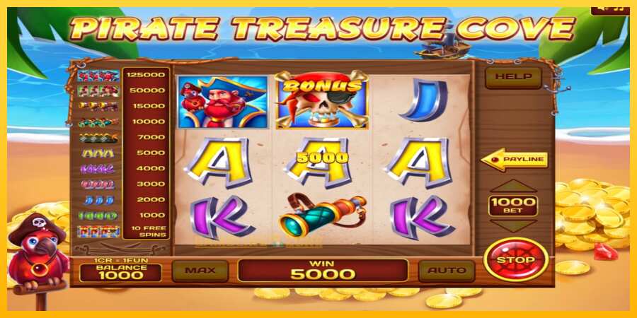 Aparaat Pirate Treasure Cove 3x3 - mäng päris raha eest, pilt 2