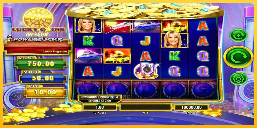 Aparaat PowerBucks Wheel of Fortune Lucky Coins On Stage - mäng päris raha eest, pilt 1