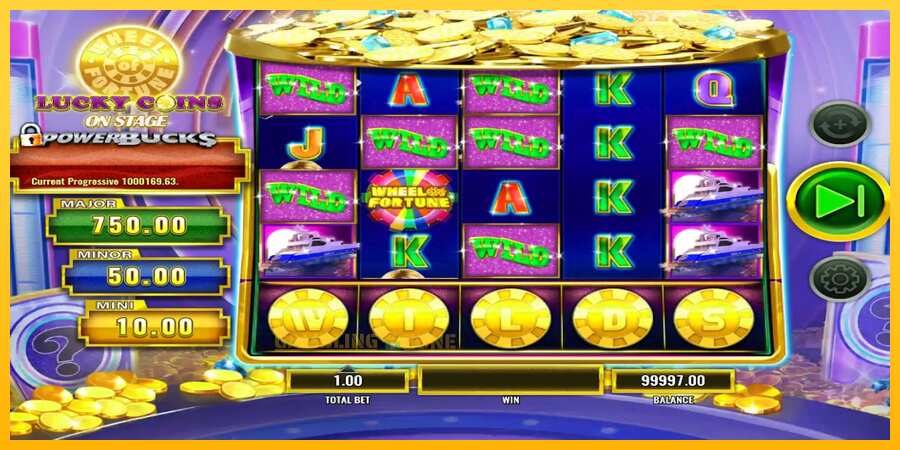 Aparaat PowerBucks Wheel of Fortune Lucky Coins On Stage - mäng päris raha eest, pilt 3