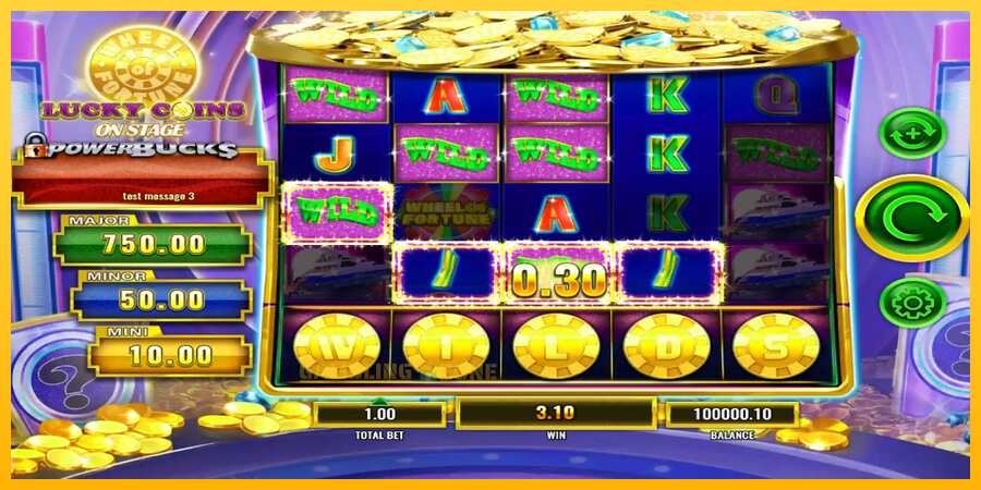 Aparaat PowerBucks Wheel of Fortune Lucky Coins On Stage - mäng päris raha eest, pilt 4