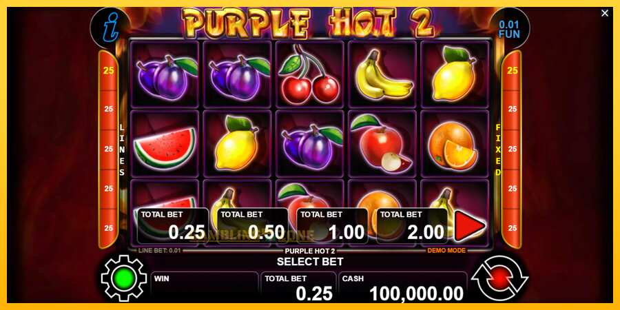 Aparaat Purple Hot 2 - mäng päris raha eest, pilt 1