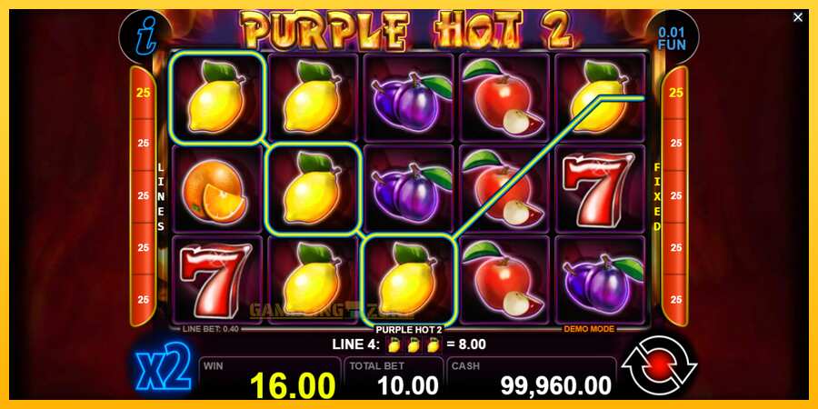 Aparaat Purple Hot 2 - mäng päris raha eest, pilt 2