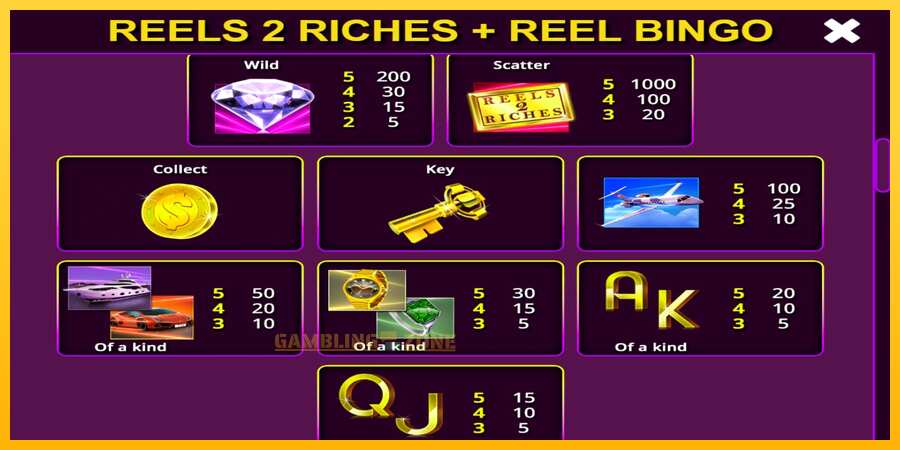 Aparaat Reels 2 Riches with Reel Bingo - mäng päris raha eest, pilt 6