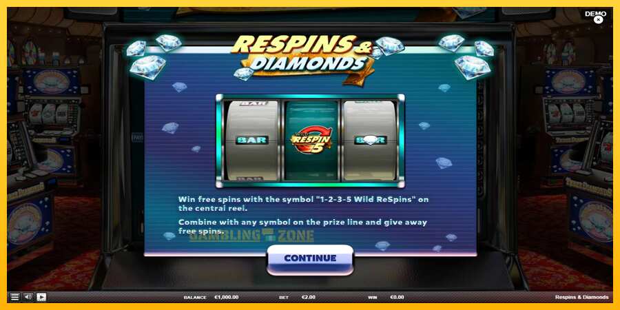 Aparaat Respins Diamonds - mäng päris raha eest, pilt 1