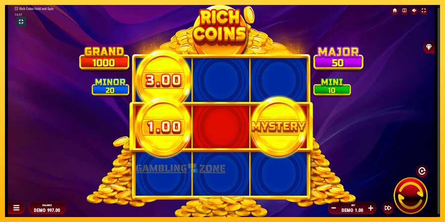 Aparaat Rich Coins Hold and Spin - mäng päris raha eest, pilt 2