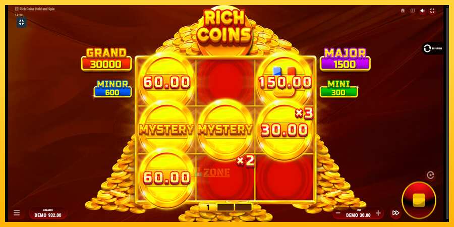 Aparaat Rich Coins Hold and Spin - mäng päris raha eest, pilt 4