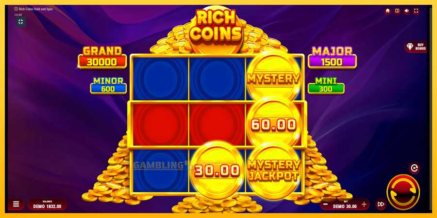 Aparaat Rich Coins Hold and Spin - mäng päris raha eest, pilt 5