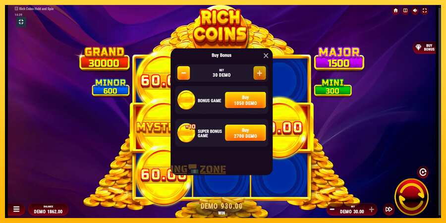 Aparaat Rich Coins Hold and Spin - mäng päris raha eest, pilt 7