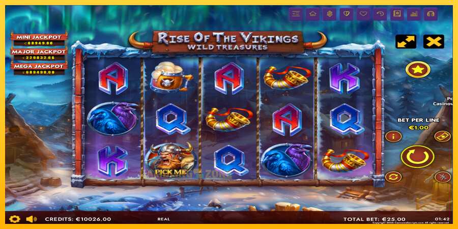 Aparaat Rise of The Vikings - Wild Treasures - mäng päris raha eest, pilt 2