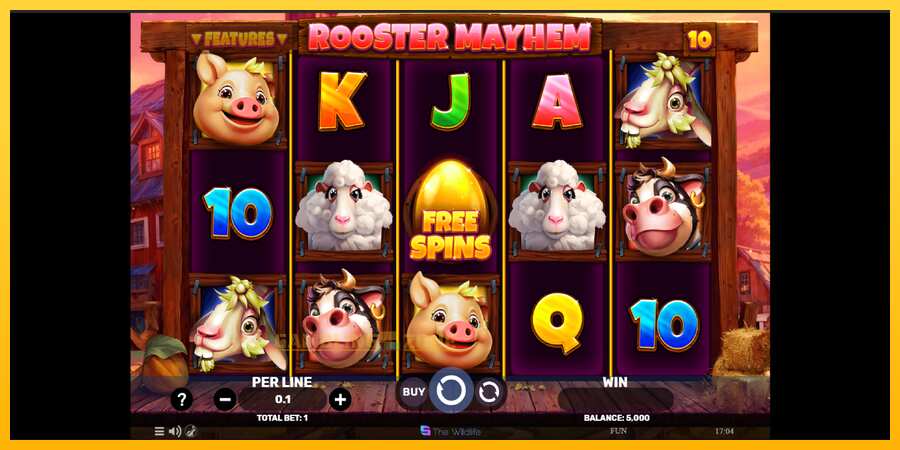 Aparaat Rooster Mayhem - mäng päris raha eest, pilt 2