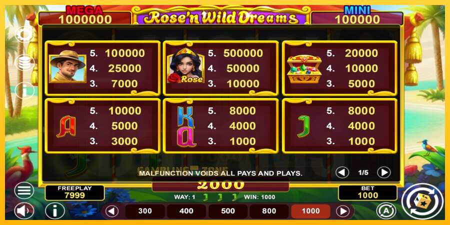 Aparaat Rose’n Wild Dreams Hold & Win - mäng päris raha eest, pilt 4