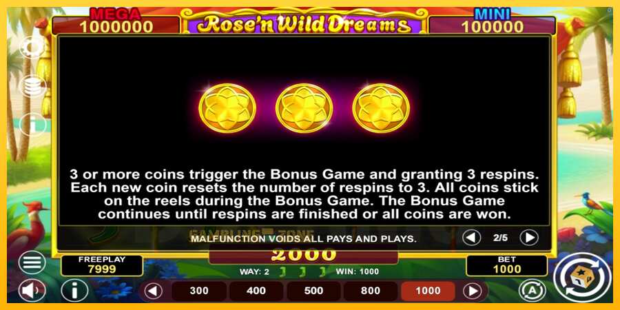 Aparaat Rose’n Wild Dreams Hold & Win - mäng päris raha eest, pilt 5