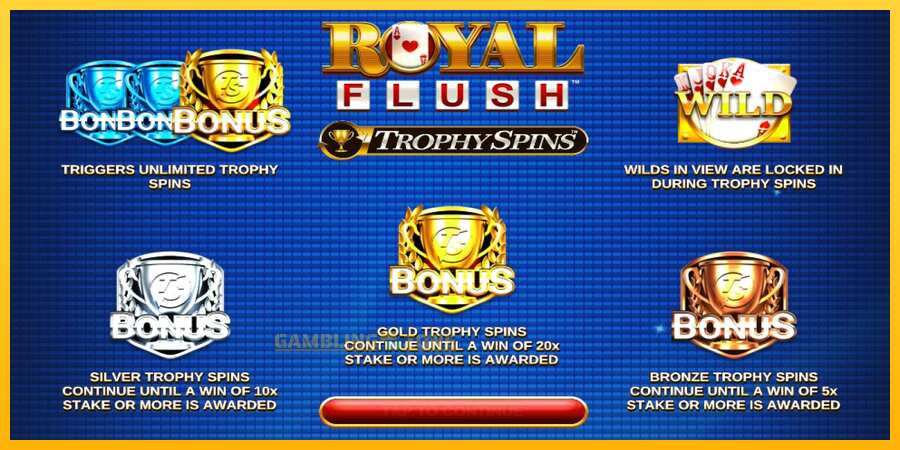 Aparaat Royal Flush Trophy Spins - mäng päris raha eest, pilt 3