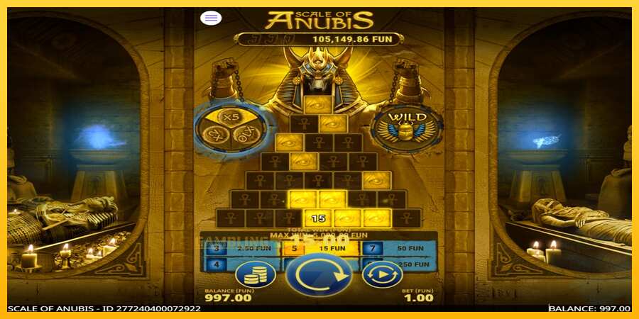 Aparaat Scale of Anubis - mäng päris raha eest, pilt 3