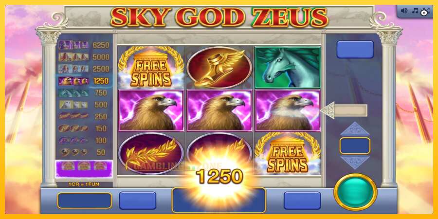 Aparaat Sky God Zeus 3x3 - mäng päris raha eest, pilt 2