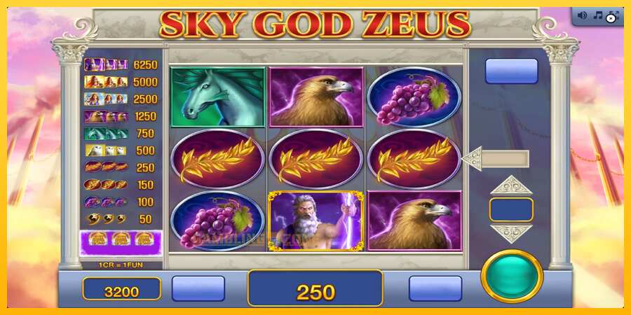 Aparaat Sky God Zeus 3x3 - mäng päris raha eest, pilt 3