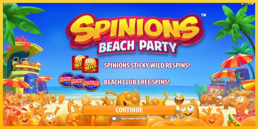 Aparaat Spinions Beach Party - mäng päris raha eest, pilt 1