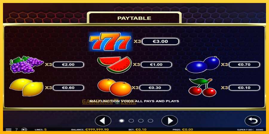 Aparaat Super 7 3x3 - mäng päris raha eest, pilt 4