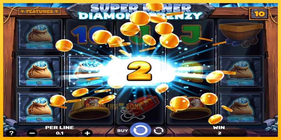 Aparaat Super Miner - Diamond Frenzy - mäng päris raha eest, pilt 3