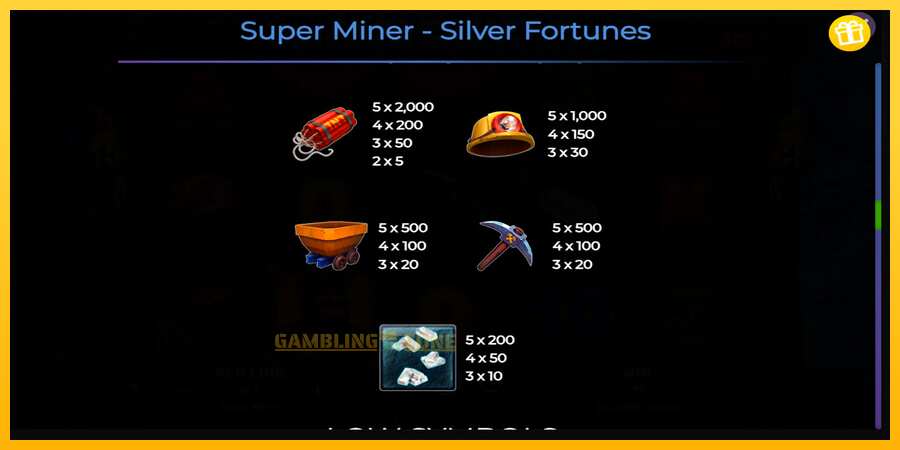 Aparaat Super Miner Silver Fortunes - mäng päris raha eest, pilt 6