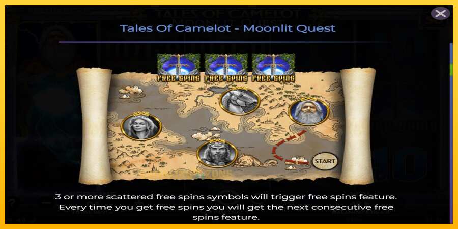 Aparaat Tales of Camelot - Moonlit Quest - mäng päris raha eest, pilt 5