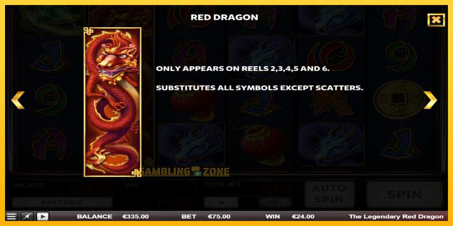 Aparaat The Legendary Red Dragon - mäng päris raha eest, pilt 5