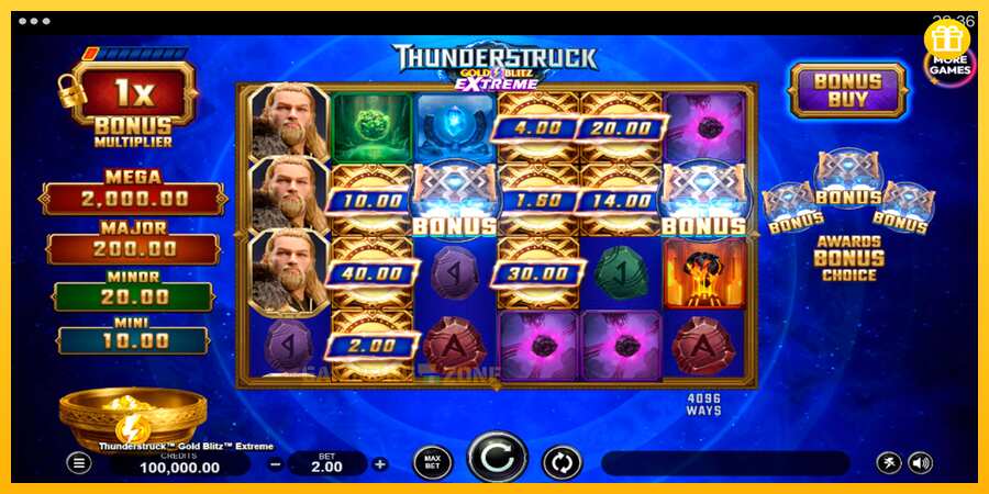 Aparaat Thunderstruck Gold Blitz Extreme - mäng päris raha eest, pilt 1