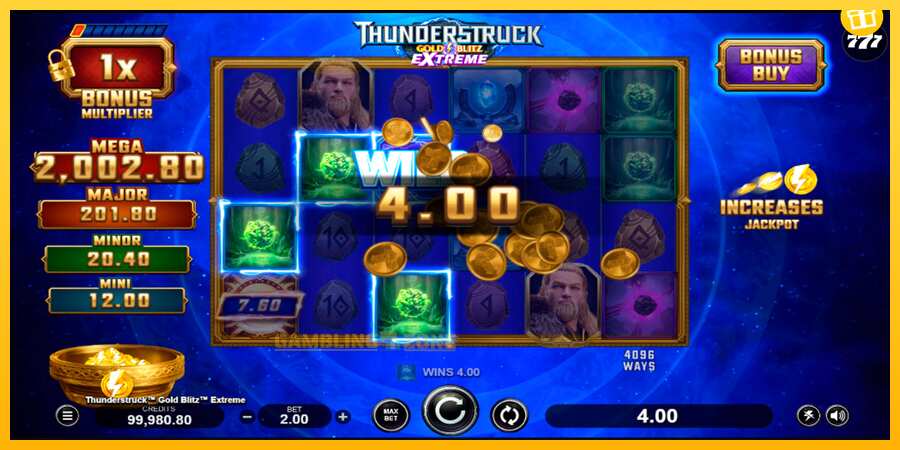 Aparaat Thunderstruck Gold Blitz Extreme - mäng päris raha eest, pilt 5