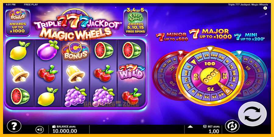 Aparaat Triple 777 Jackpot Magic Wheels - mäng päris raha eest, pilt 2