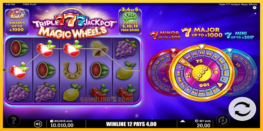 Aparaat Triple 777 Jackpot Magic Wheels - mäng päris raha eest, pilt 4