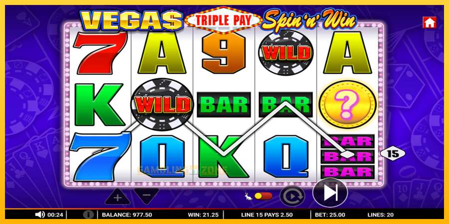 Aparaat Vegas Triple Pay Spin n Win - mäng päris raha eest, pilt 2