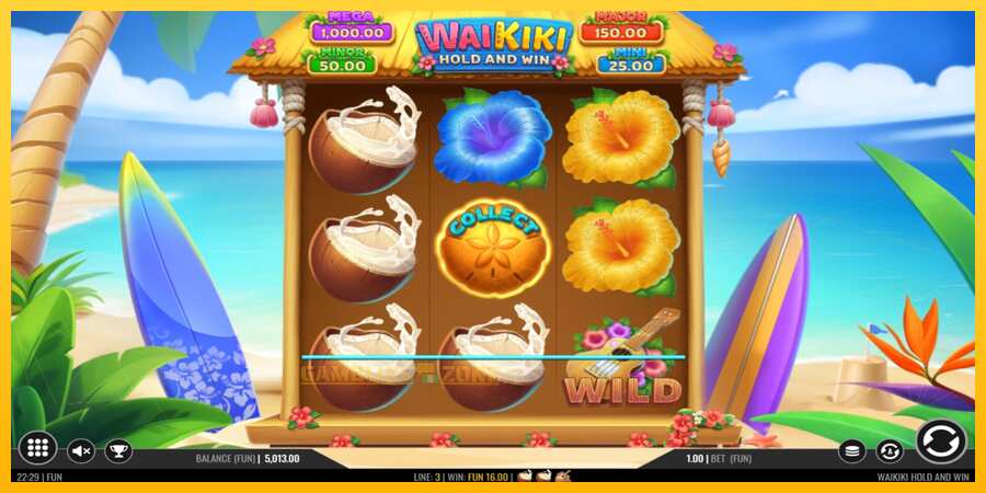 Aparaat Waikiki Hold and Win - mäng päris raha eest, pilt 3