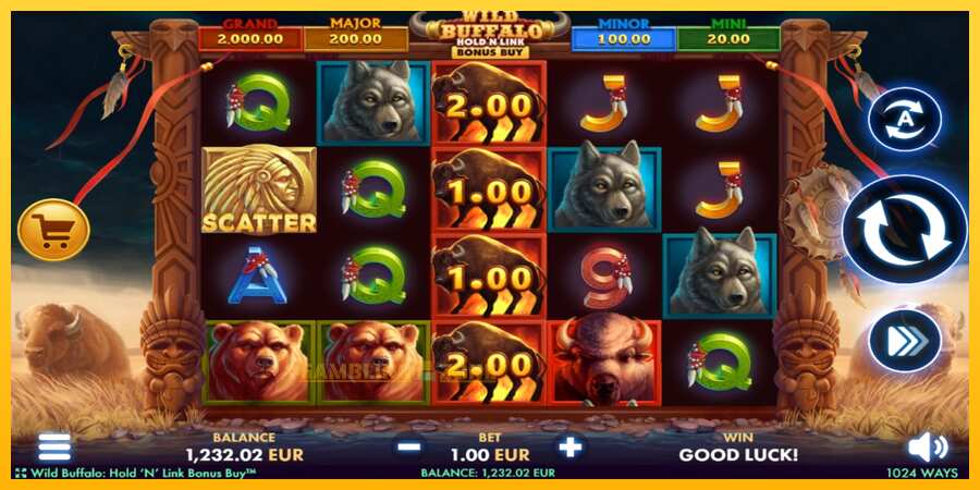 Aparaat Wild Buffalo Hold N Link Bonus Buy - mäng päris raha eest, pilt 2